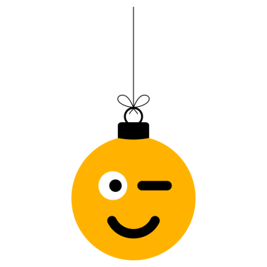 Emoji duygusu, Noel 'de takılabilen bir baloyla yüzleşir.