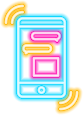 mobil sohbet neon simgesi.