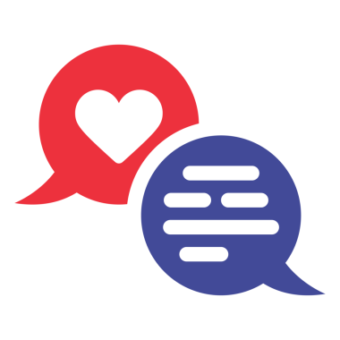 Aşk kalp sohbet balonu simgesi.