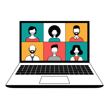 çevrimiçi video çağrısı illüstrasyonu.