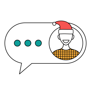 çevrimiçi Noel selamlama kavramı.