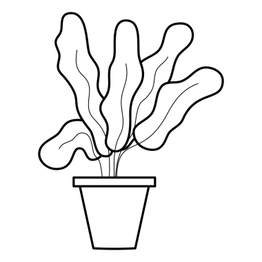 Saksı bitkileri çizgi film tasarımı.