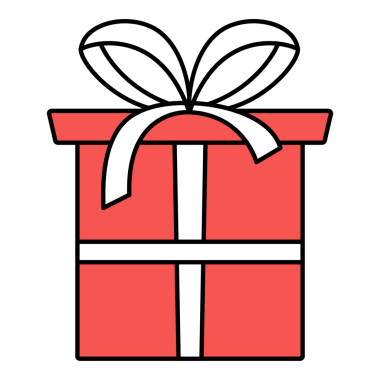 Noel hediyesi kutusu düz çizim.