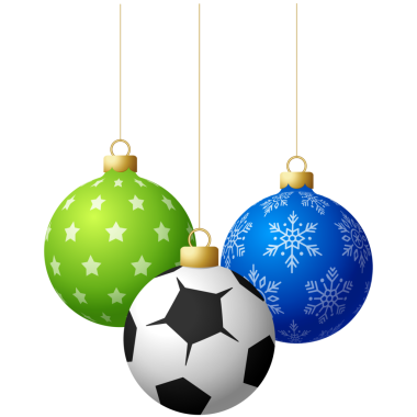 Futbol sporu Noel topu mücevheri izole edilmiş..