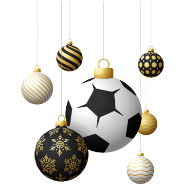 Futbol sporu Noel topu mücevheri izole edilmiş..