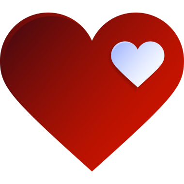 iki kalp şekli simgesi.