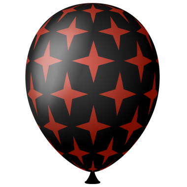 kırmızı siyah 3d helyum hava balonu.