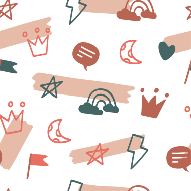 şirin element desenli el çizimi.