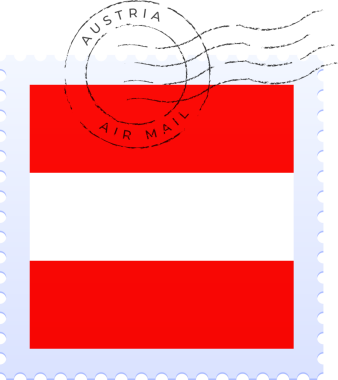 Avusturya bayrağı posta pulu.
