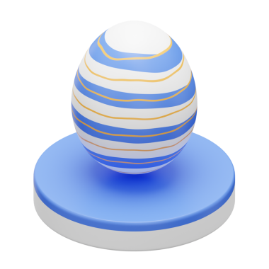 mavi yumurta podyumu Paskalya 3d illüstrasyon.