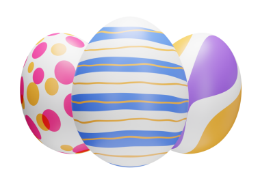 Paskalya yumurtası renkli üç boyutlu illüstrasyon.