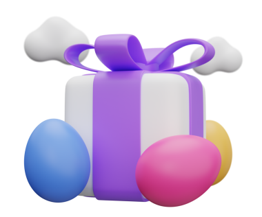 easter egg gift box 3d illustration.
