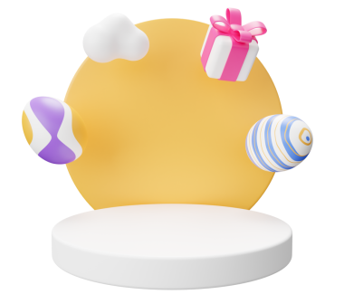 easter egg podium arch 3d render.