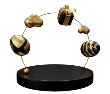 easter egg podium arch 3d render.