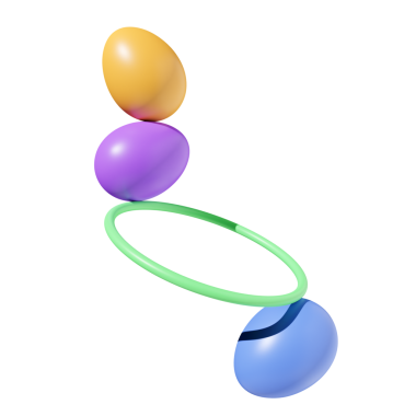 Easter eggs balanced creative meditation 3d render.
