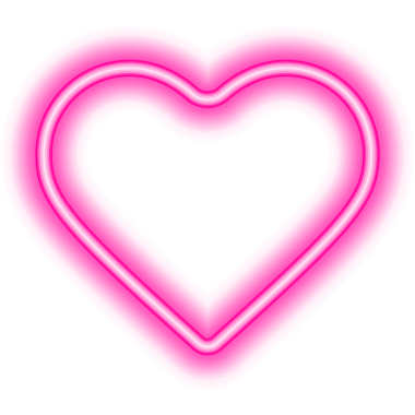 pembe kalp çerçeve neon.