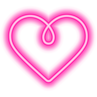pembe kalp çerçeve neon.