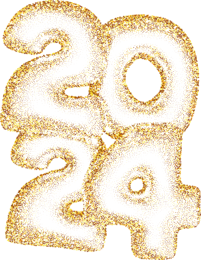 2024 parıltılı yeni yıl.