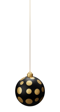 Siyah Asılı Noel Balosu.