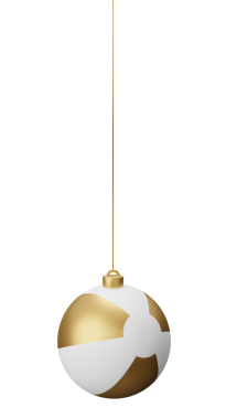 Plaj topu Noel mücevherleri asıyor.