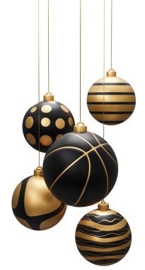 Altın Siyah Basketbol Asılı Noel Baloları.