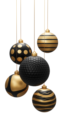 Altın Siyah Golf Asılı Noel Baloları.