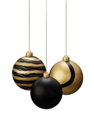 Altın Siyah Asılı Noel Baloları.