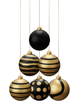 Altın Siyah Asılı Noel Baloları.