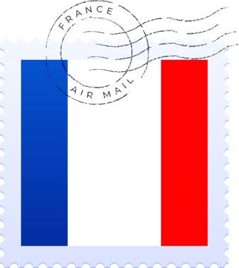 Fransa bayrağı posta pulu.