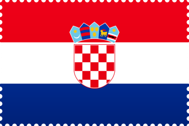 Hırvatistan bayrağı posta pulu.