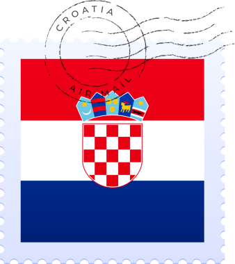 Hırvatistan bayrağı posta pulu.
