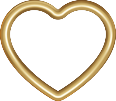 Altın kalp şeklinde. izole öge