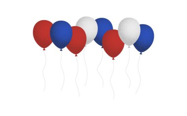 Amerikan balonları. Çizgi film Düz Biçim vektör çizimi Beyaz arkaplanda izole edildi.