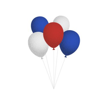 Amerikan balonları. Çizgi film Düz Biçim vektör çizimi Beyaz arkaplanda izole edildi.