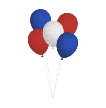 Amerikan balonları. Çizgi film Düz Biçim vektör çizimi Beyaz arkaplanda izole edildi.