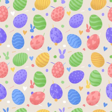 Kusursuz paskalya şablonunuz kutlu olsun. Güzel bir geçmişi olan paskalya aromalı şirin bir desen. Paskalya kartları, afişler, tekstil ürünleri, duvar kağıtları için uygun. Vektör illüstrasyon bg.