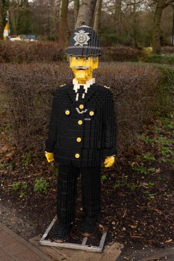 Windsor, January 14 2023- England, United Kingdoms. Around the entrance to Lego Land, a Lego figure
