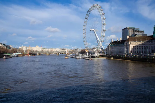 London Förenade Kungariket Januari 2023 Utsikt Över Pariserhjulet London Eye — Stockfoto