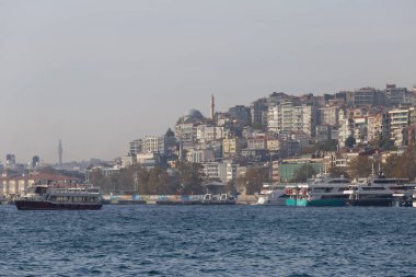 22 Ekim 2023, İstanbul Türkiye. Boğaz ve Cihangir Camii