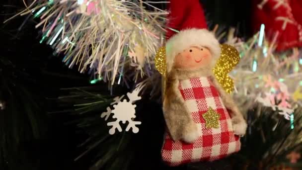 Ornements Noël Arbre Noël Joue Ralenti Décoration Festive — Video