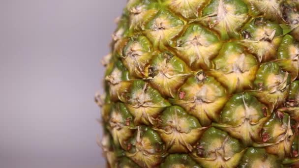 Pineapple Close Ripe Fruit Pineapple Slow Motion Fiber Potassium Vitamin — Stock Video