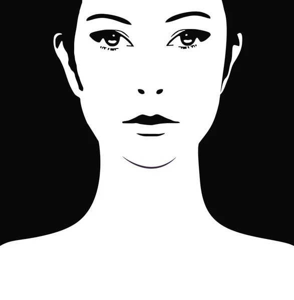 Silhuett Kvinnor Ansikte Isolerad Vitt — Stock vektor