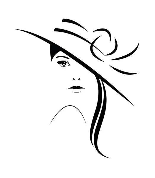 Silhouette Women Face Isolated White — Stock Vector