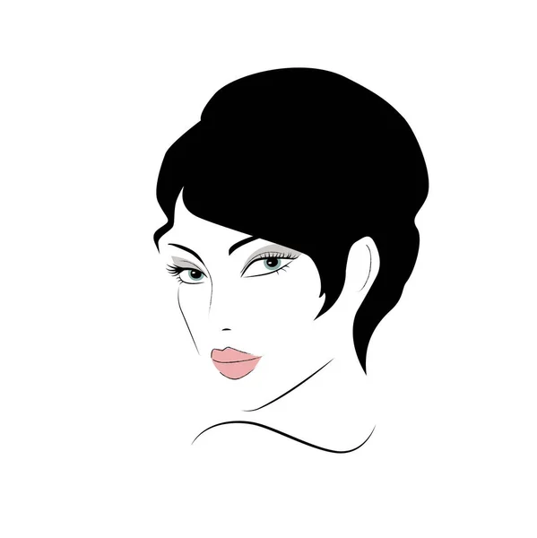 Silhouette Femmes Visage Isolé Sur Blanc — Image vectorielle