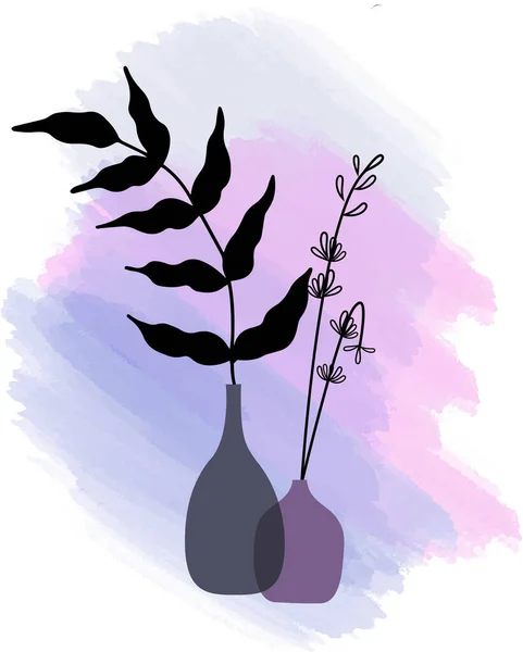 Florales Element Auf Abstraktem Aquarell Hintergrund Vektorillustration — Stockvektor