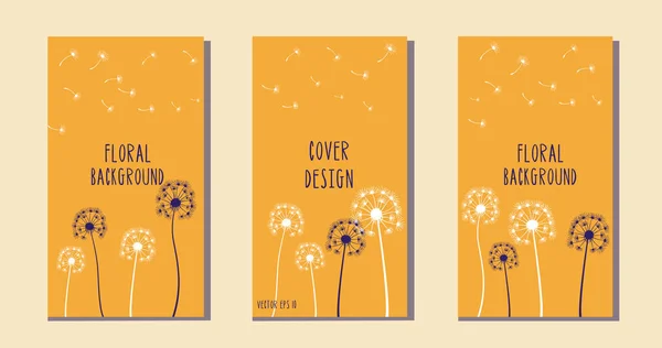 Set Van Paardebloemen Voor Cover Design Verhalen Vectorillustratie — Stockvector