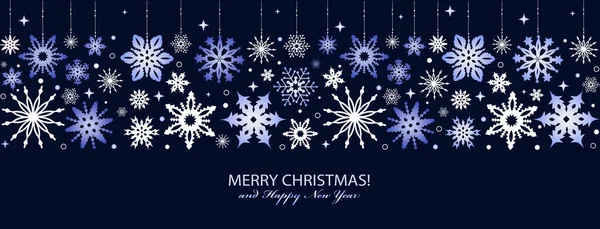 Christmas Greeting Card Snowflakes Vector Illustration — Stock Vector