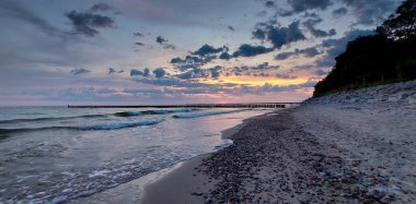 A trip to Poland to the Baltic Sea and the surrounding cities, beaches and the spectacle of amazing sunsets, sunrises and nature, the best photo clipart