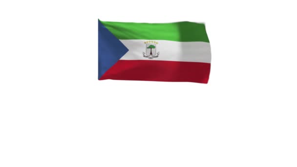 Representación Bandera Guinea Ecuatorial Ondeando Viento — Vídeos de Stock