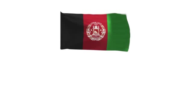 Representación Bandera Afganistán Ondeando Viento — Vídeos de Stock